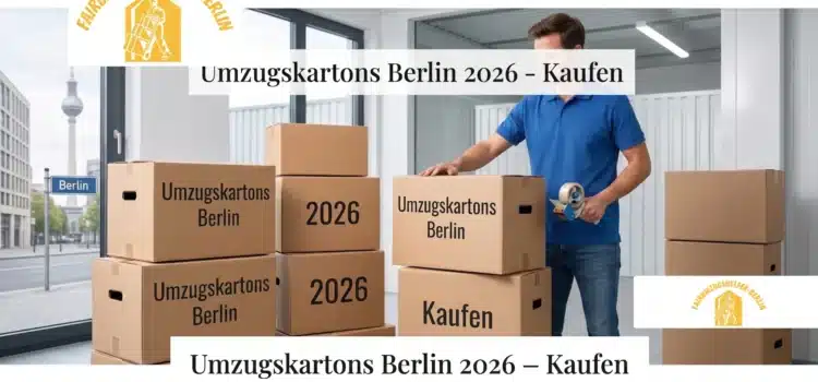 Ein Mann packt Umzugskartons in Berlin. Sichern Sie sich Ihre Kartons für 2026 bei Fairumzugshelfer Berlin.